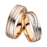 Linden Trauringe / Eheringe Lausanne mit Diamant W/si in Bicolor - 1530/1531